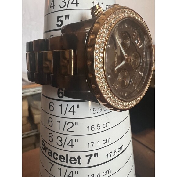 Michael Kors Madison Brown Acetate Watch Pre-Owned Michael Kors Madison 45mm Steel Quartz Watch  main image 4